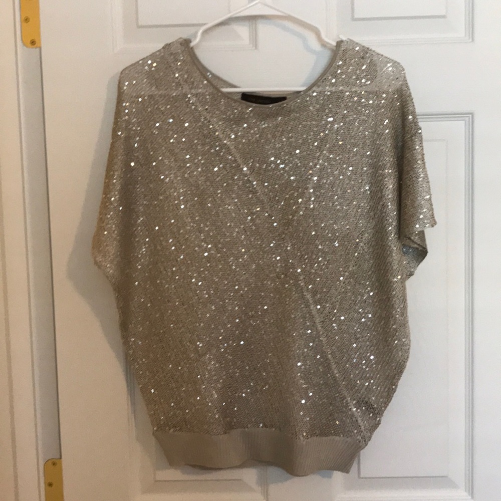 The Limited Short Sleeve Sequin Sweater
